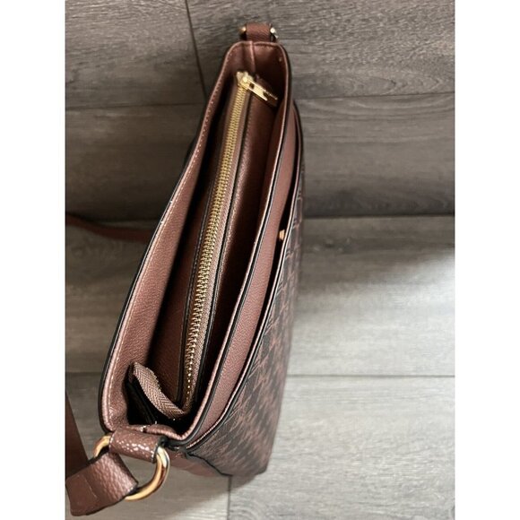 Isaac Mizrahi Live! Multi Pouch Signature Crossbody Cognac Monogram One Size - Picture 6 of 9